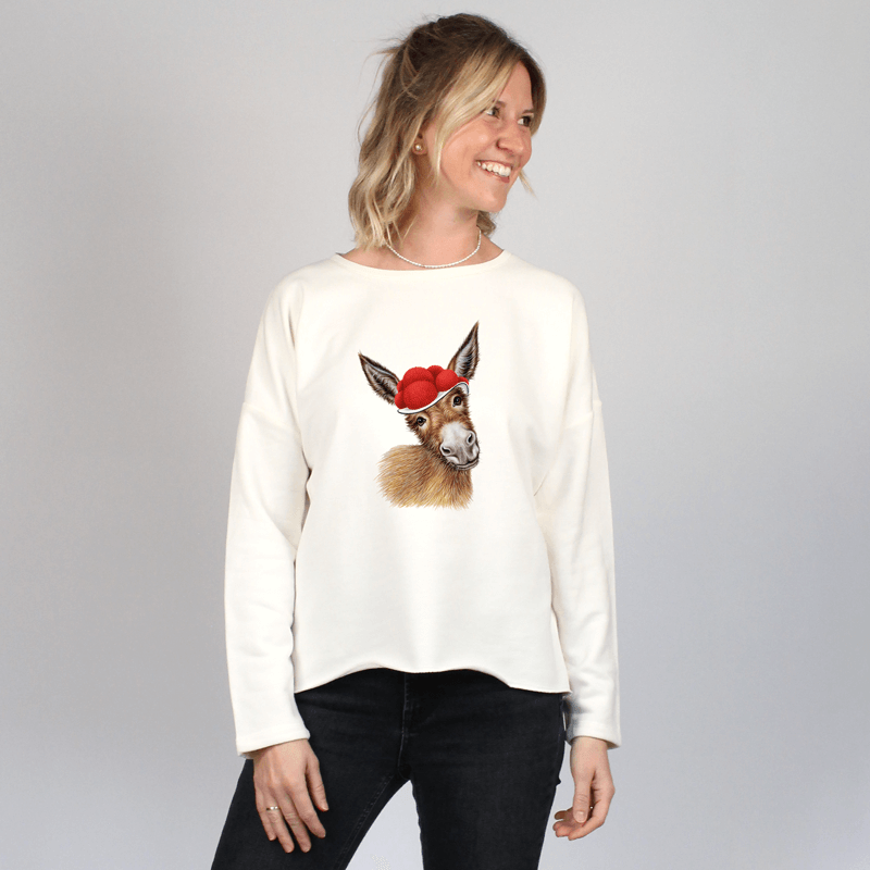 Damen Oversize Sweater - Bollenhut Esel