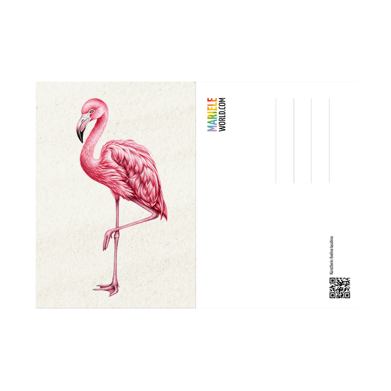 Postkarte Flamingo