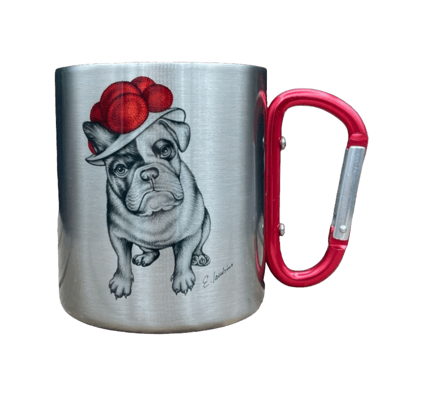 Edelstahltasse - Bollenhut Bulldogge