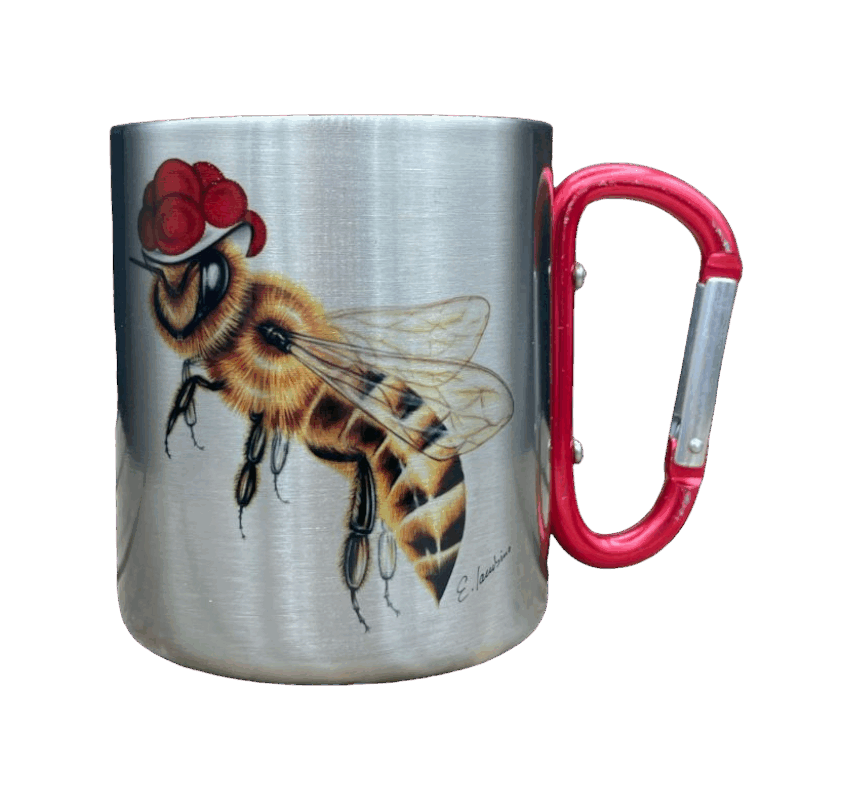 Edelstahltasse - Bollenhut Biene