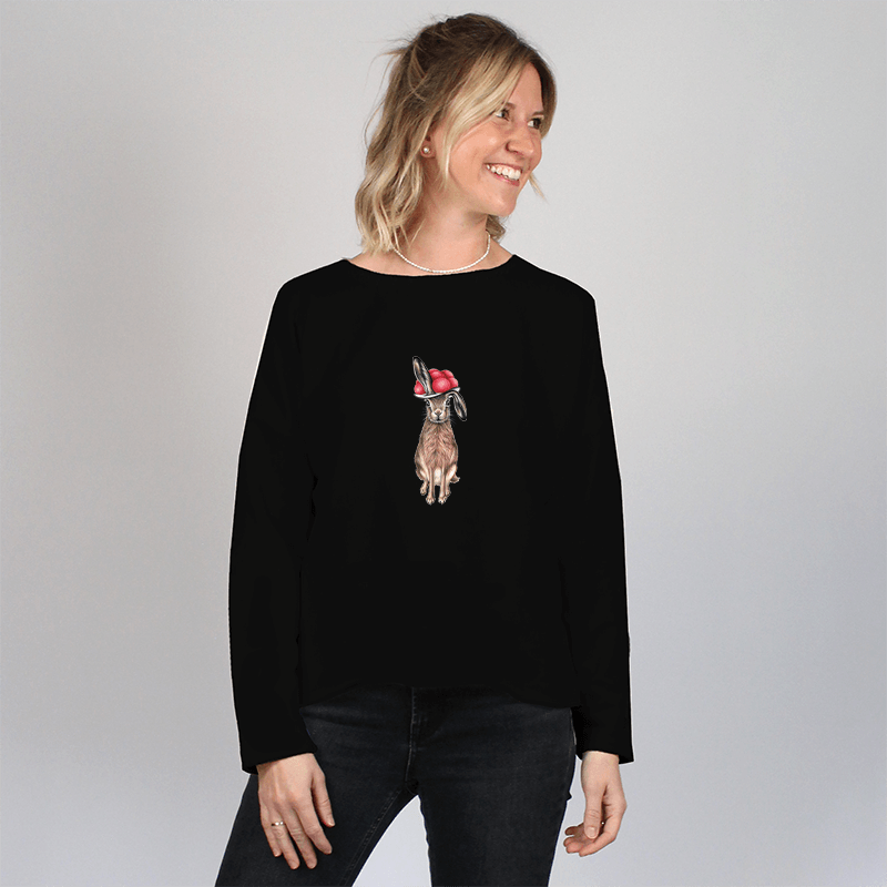 Damen Oversize Sweater - Bollenhut Hase