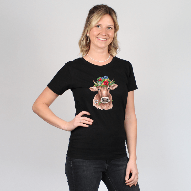 Damen T-Shirt - Blumenkuh