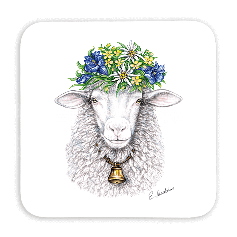 Untersetzer 9x9 - Blumenschaf
