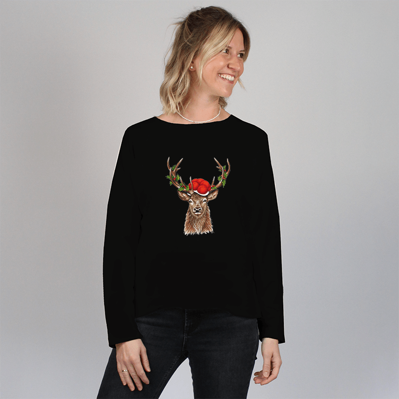 Damen Oversize Sweater - Bollenhut Hirsch