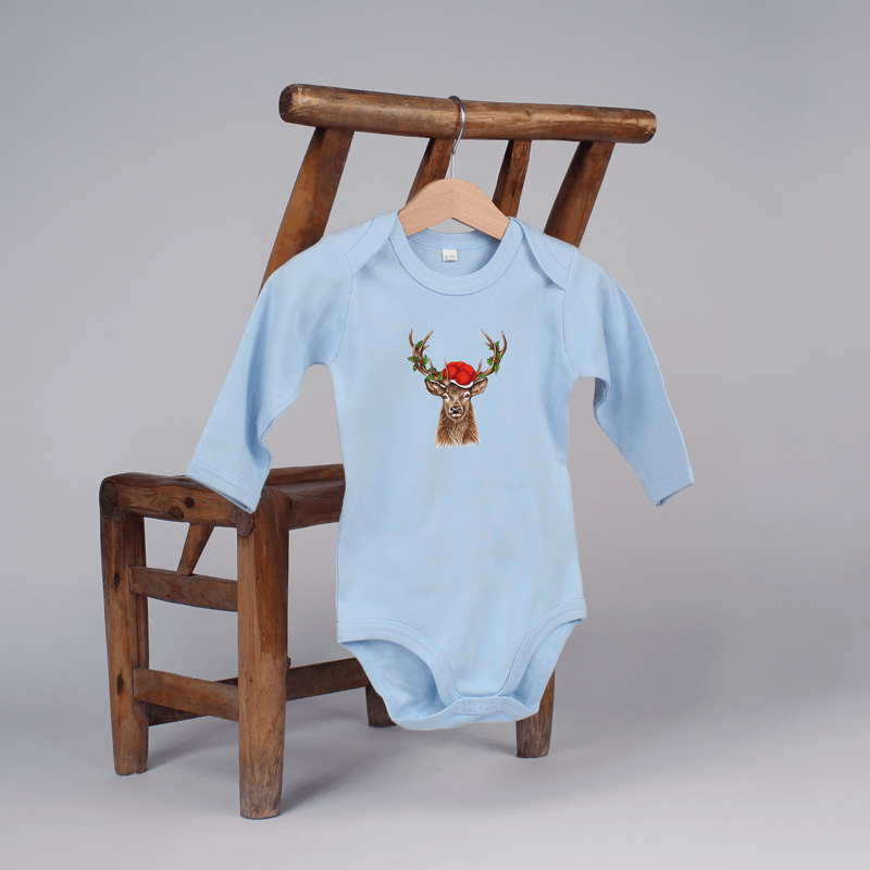Baby Body langarm - Bollenhut Hirsch