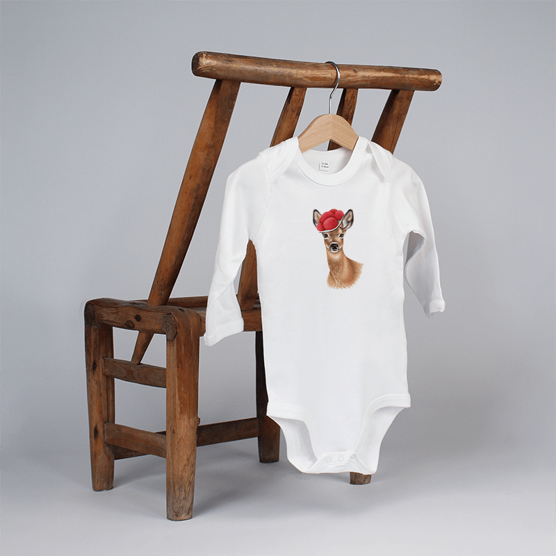 Baby Body langarm - Bollenhut Reh