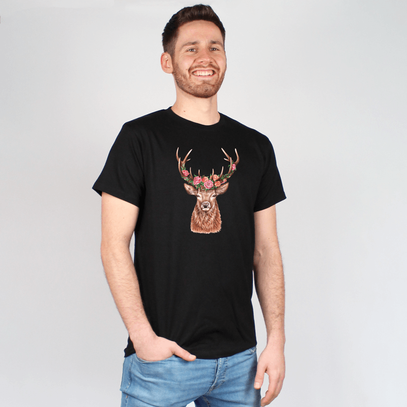 Herren T-Shirt - Blumenhirsch