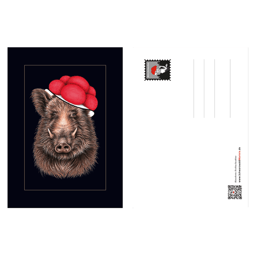 Postkarte Bollenhut Keiler