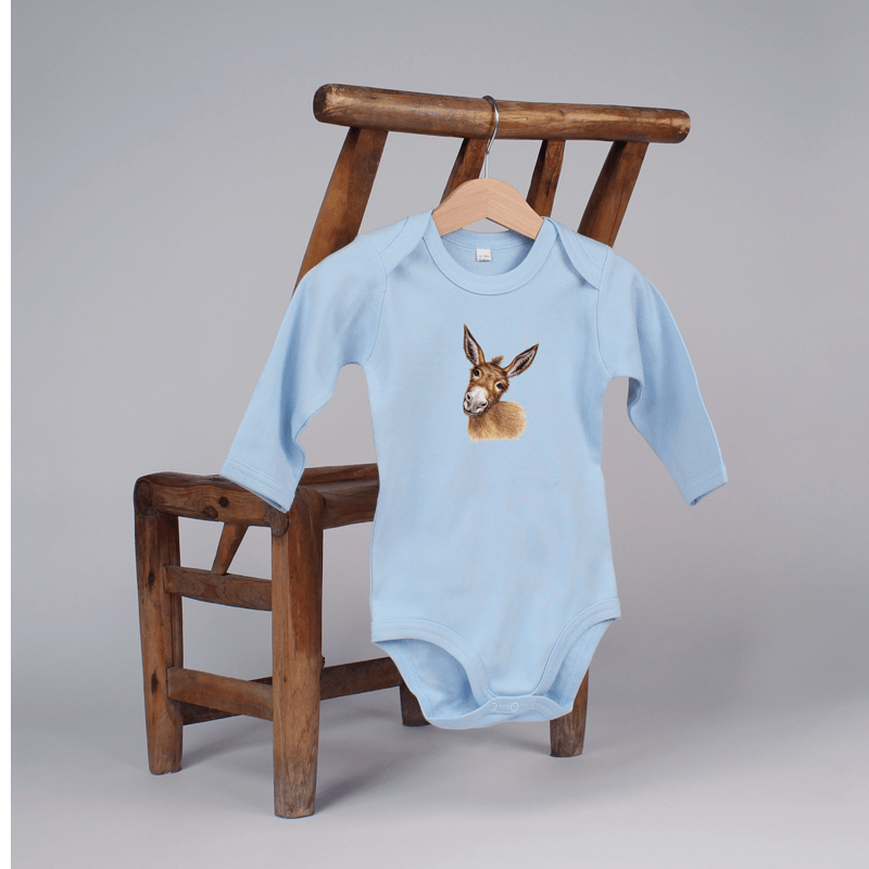 Baby Body langarm - Bollenhut Esel