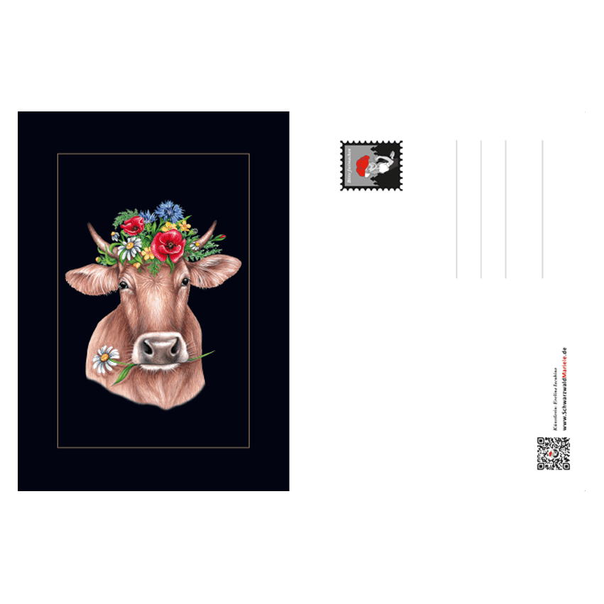 Postkarte Blumenkuh