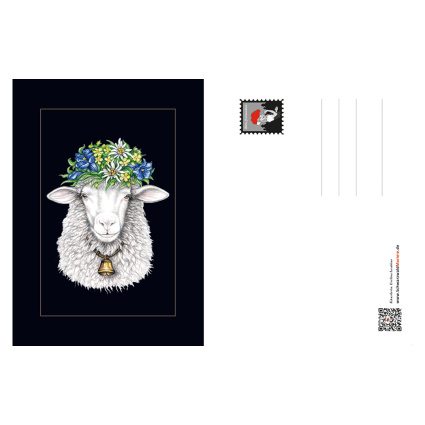 Postkarte Blumenschaf