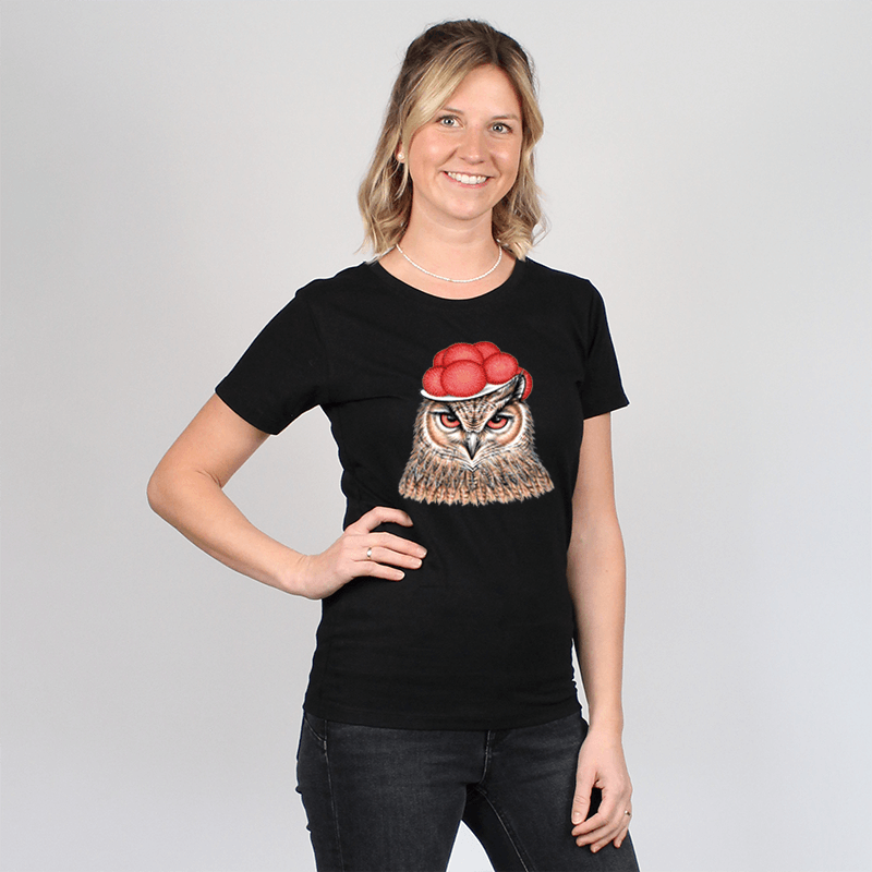 Damen T-Shirt - Bollenhut Eule