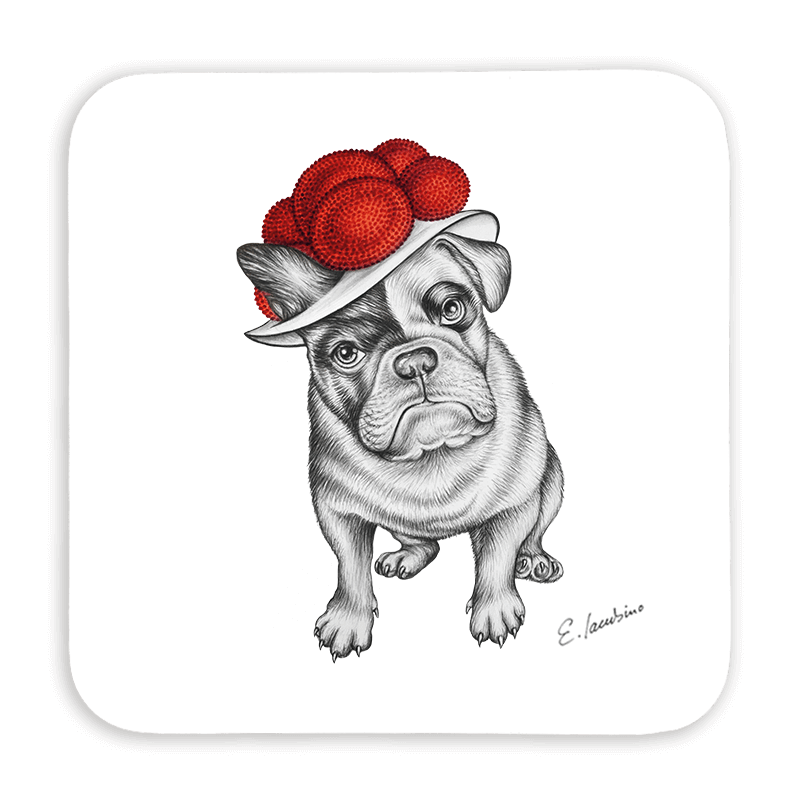 Untersetzer 9x9 - Bollenhut Bulldogge