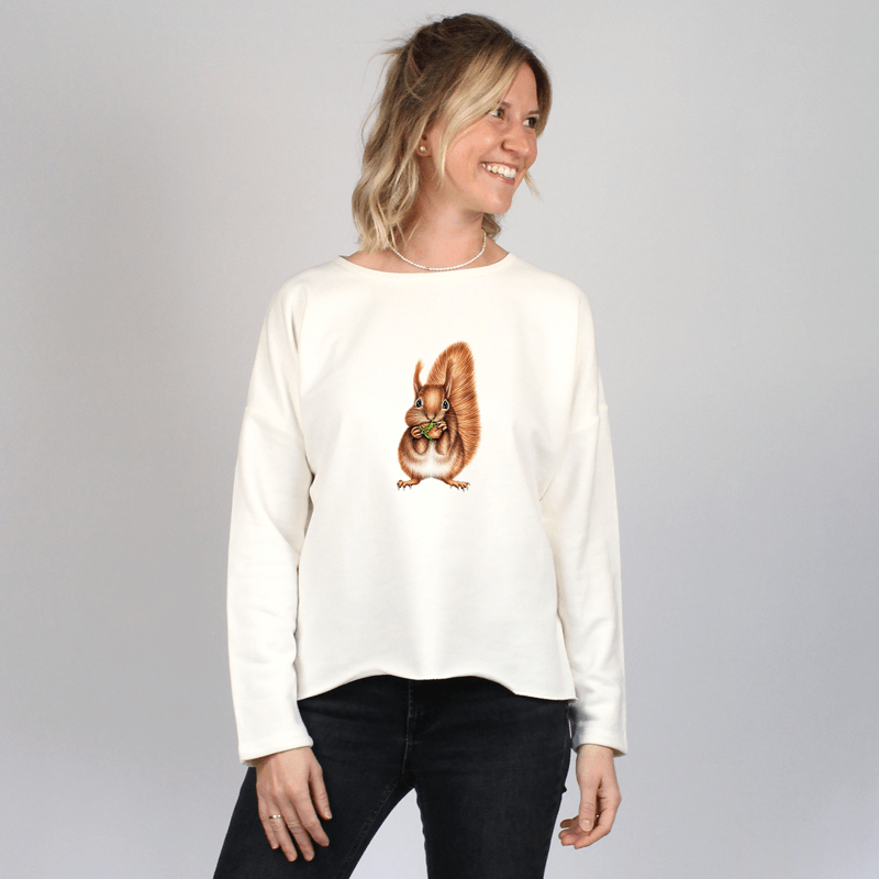 Damen Oversize Sweater - Eichhörnchen