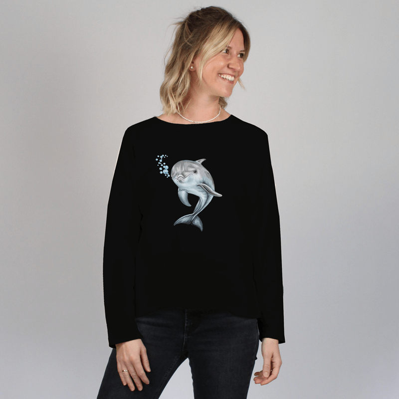 Damen Oversize Sweater - Delfin