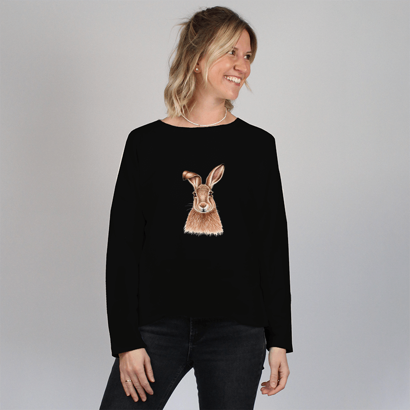 Damen Oversize Sweater - Hase