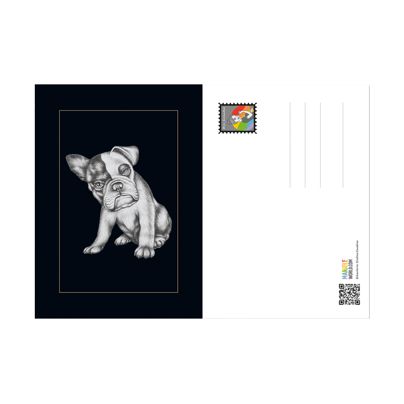 Postkarte Bulldogge