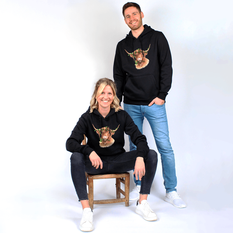Unisex Hoodie - Blumenhochlandrind