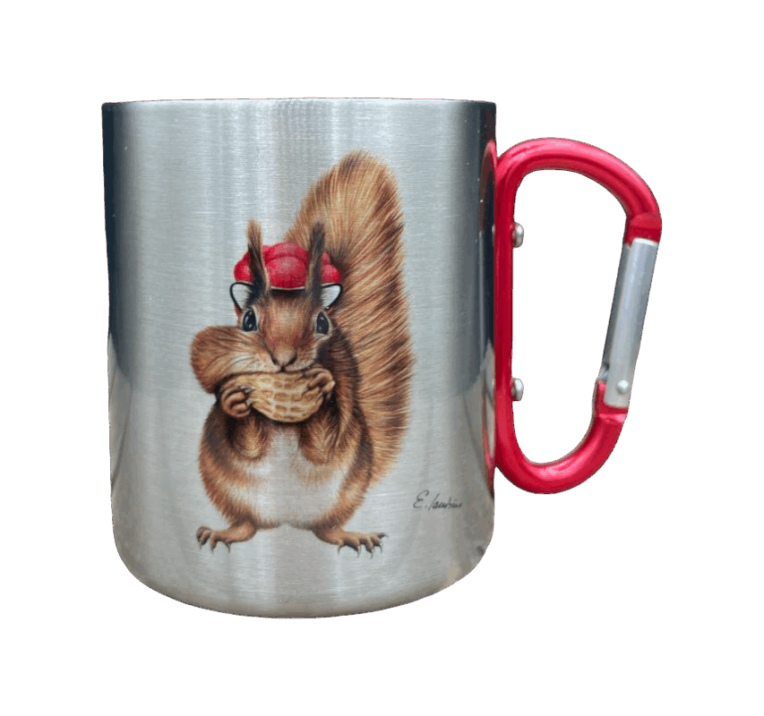 Edelstahltasse - Bollenhut Eichhörnchen