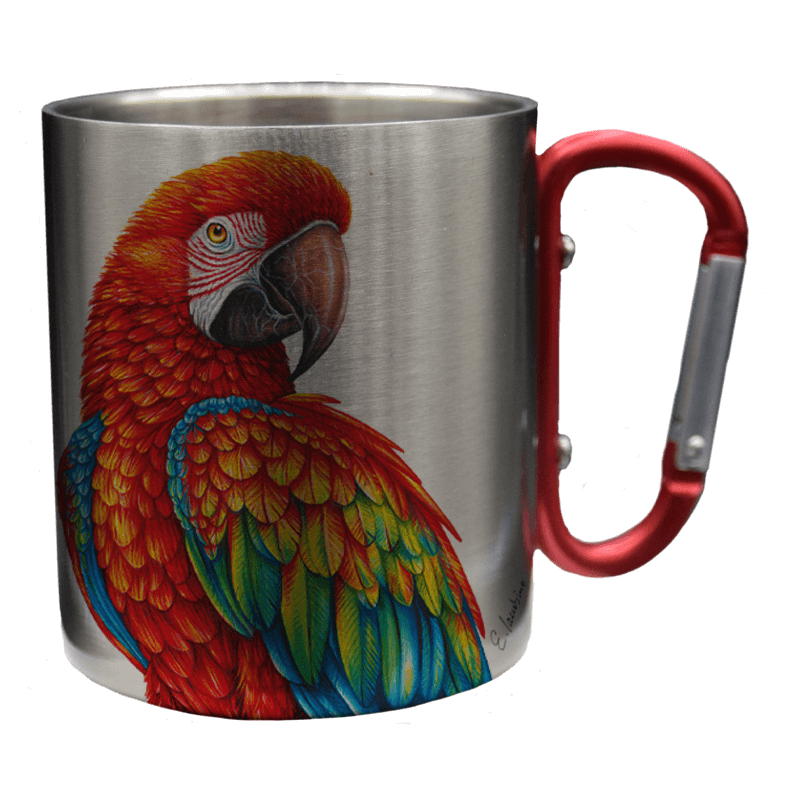 Edelstahltasse - Papagei
