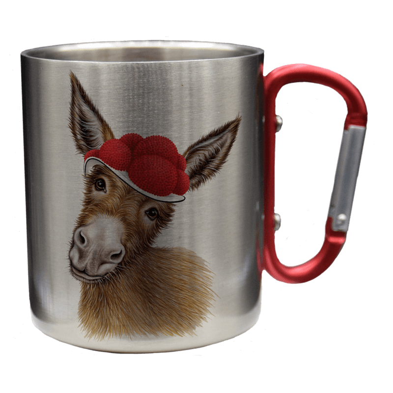 Edelstahltasse - Bollenhut Esel