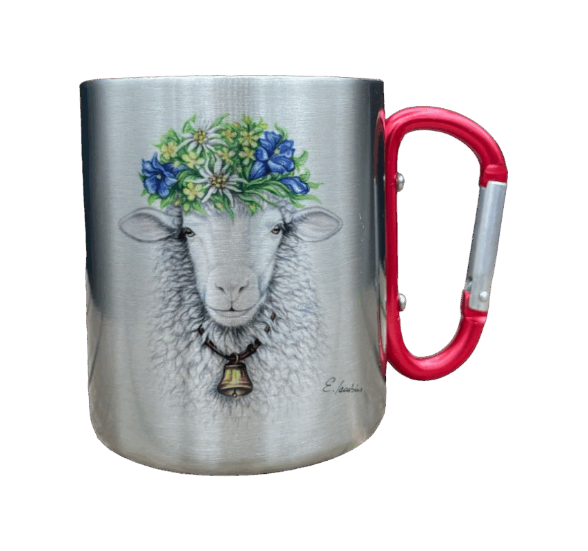 Edelstahltasse - Blumenschaf
