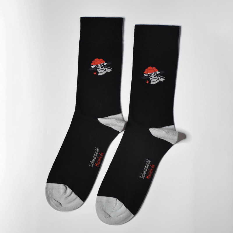 Socken Bollenhut Kuh mit Blume