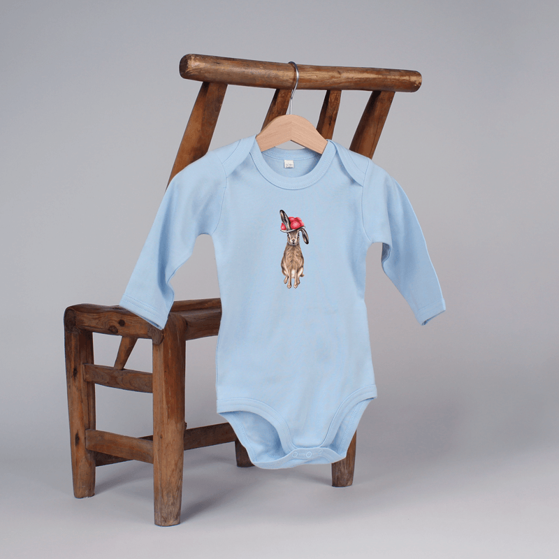 Baby Body langarm - Bollenhut Hase