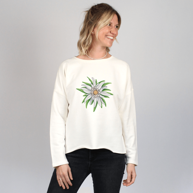 Damen Oversize Sweater - Edelweiss